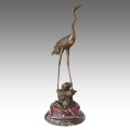 Animal Statue Red-Crowned Crane Decoration Bronze Sculpture Tpal-470/471